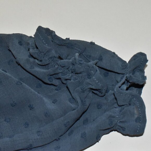 Monteau Swiss Dot Semi Sheer 3/4 Sleeve Blouse Size XS - Picture 9 of 14